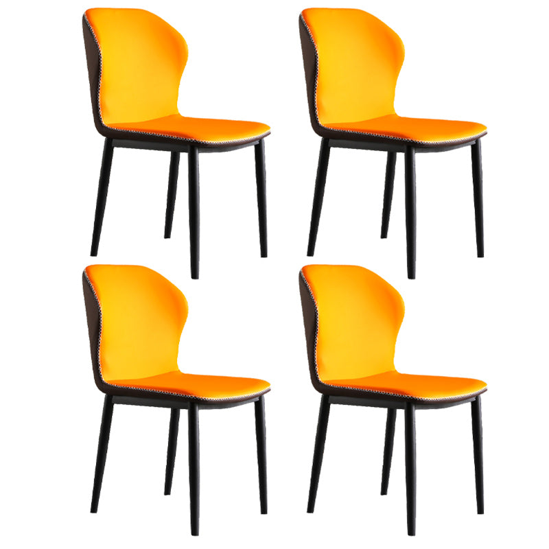 Contemporary Side Metal Frame Chair 17" Wide Parsons Dining Chair for Home