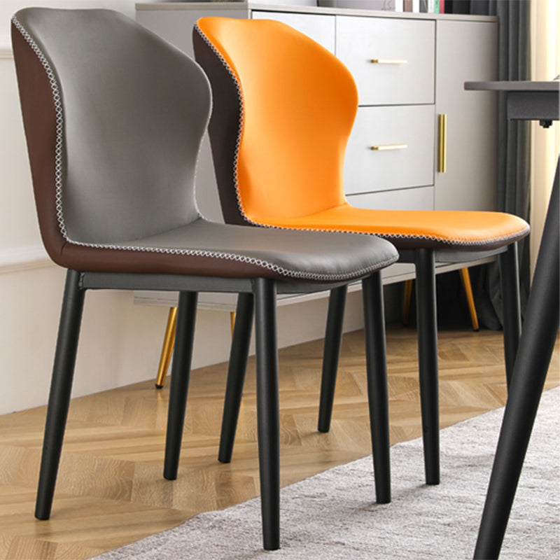 Contemporary Side Metal Frame Chair 17" Wide Parsons Dining Chair for Home
