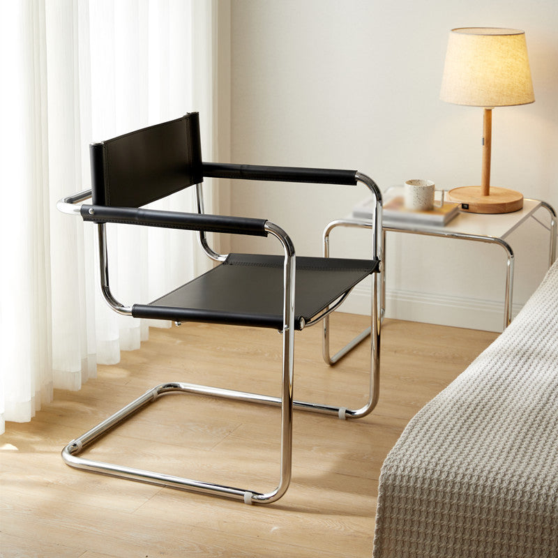 Industrial Style Metal Cantilever Arm Side Chair Open Back Dining Side Chair for Home