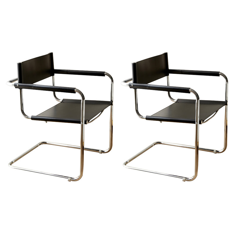 Industrial Style Metal Cantilever Arm Side Chair Open Back Dining Side Chair for Home