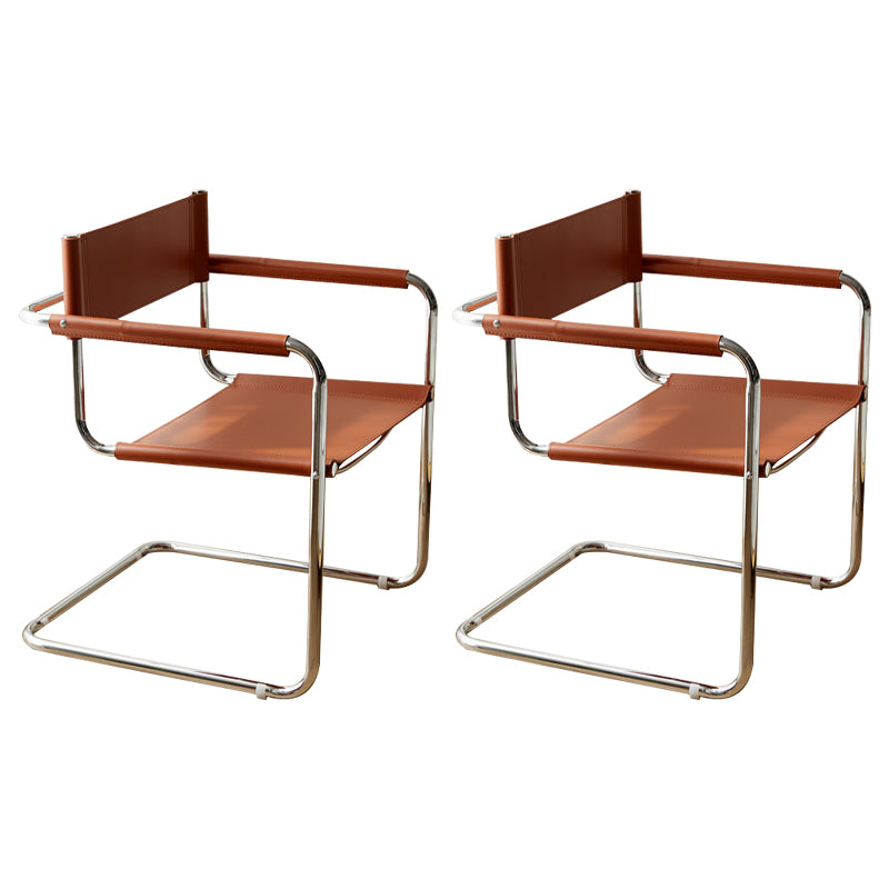 Industrial Style Metal Cantilever Arm Side Chair Open Back Dining Side Chair for Home