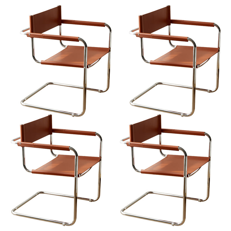 Industrial Style Metal Cantilever Arm Side Chair Open Back Dining Side Chair for Home