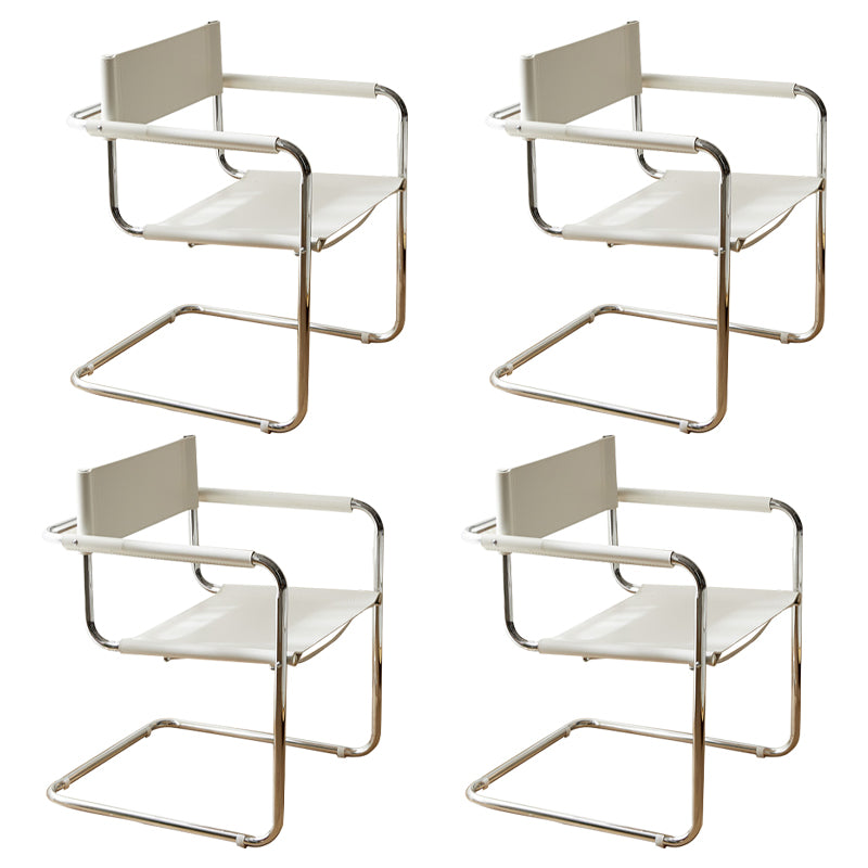 Industrial Style Metal Cantilever Arm Side Chair Open Back Dining Side Chair for Home