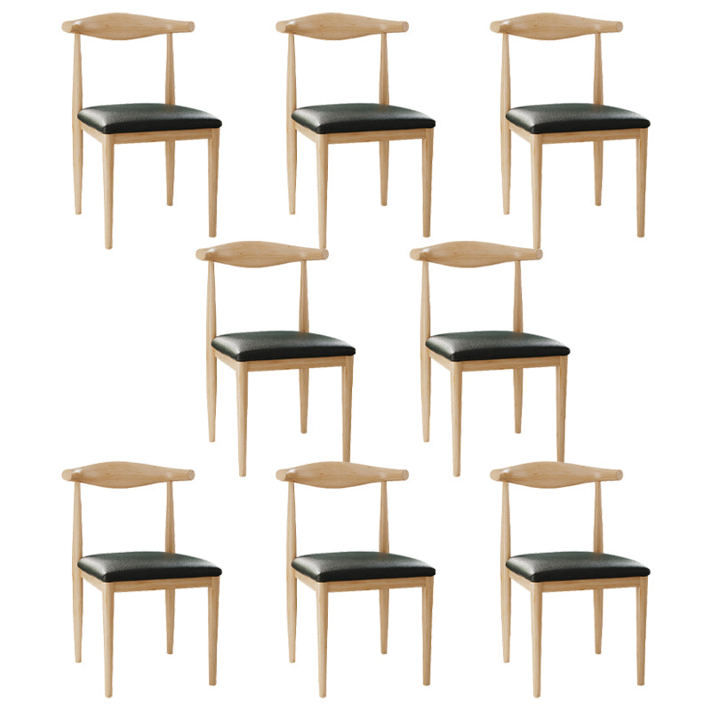 Chaise d'appoint scandinave à dossier ouvert, chaise de salle à manger rembourrée en métal pour la maison