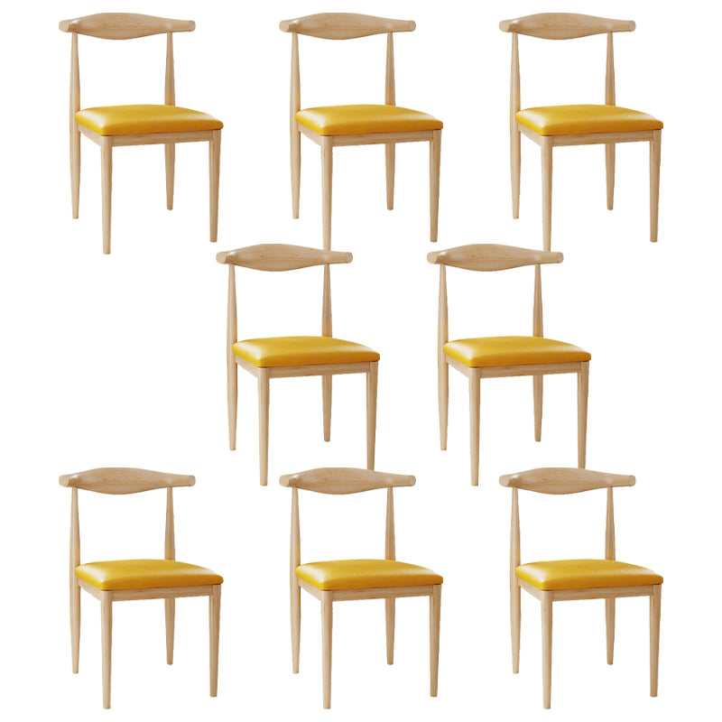 Chaise d'appoint scandinave à dossier ouvert, chaise de salle à manger rembourrée en métal pour la maison
