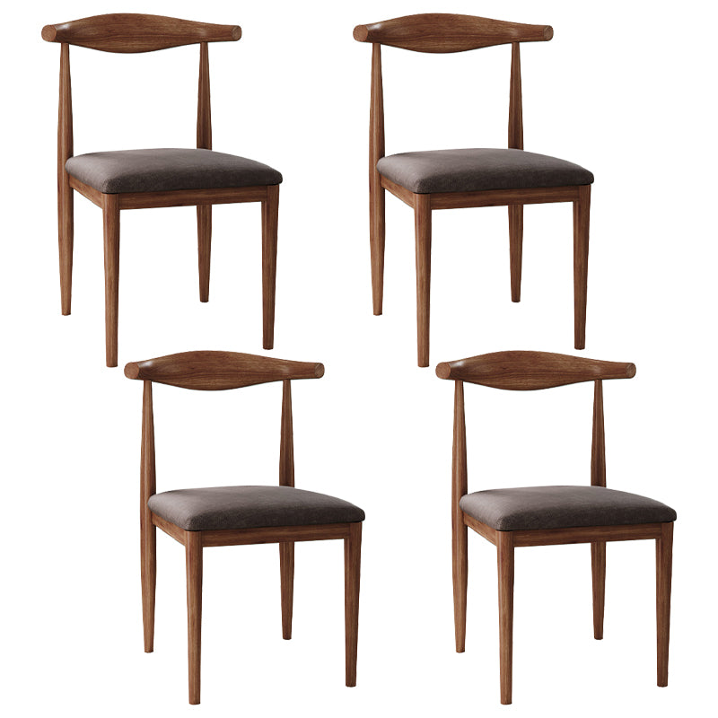 Chaise d'appoint scandinave à dossier ouvert, chaise de salle à manger rembourrée en métal pour la maison