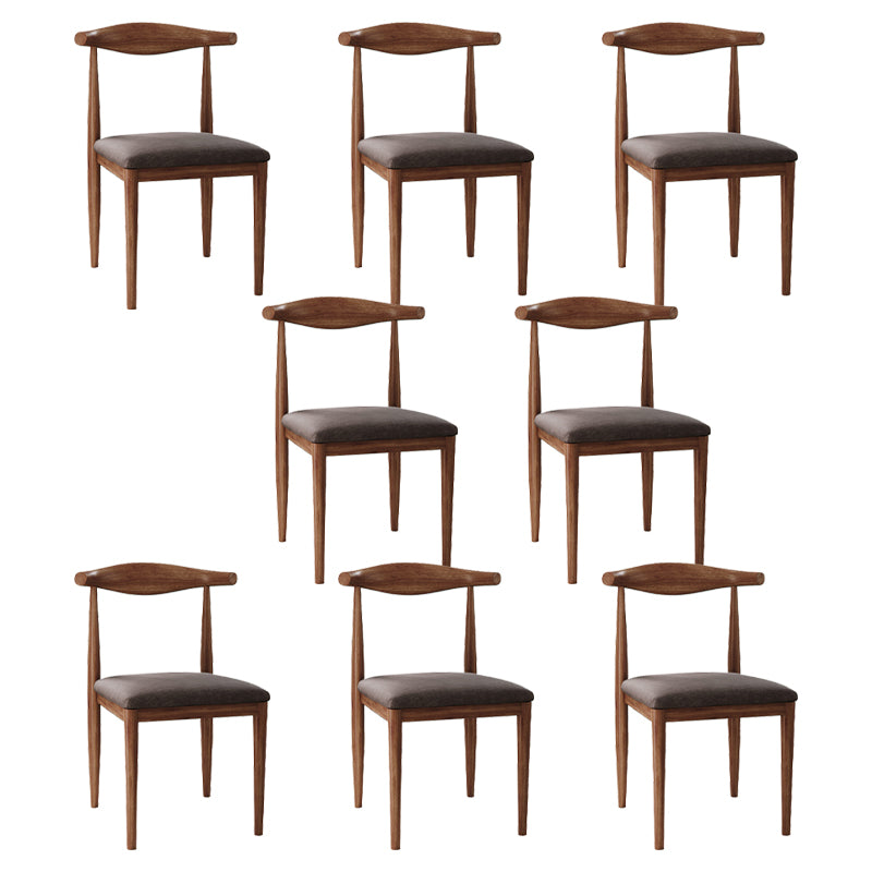 Chaise d'appoint scandinave à dossier ouvert, chaise de salle à manger rembourrée en métal pour la maison