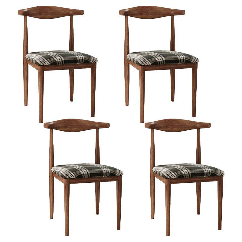Chaise d'appoint scandinave à dossier ouvert, chaise de salle à manger rembourrée en métal pour la maison