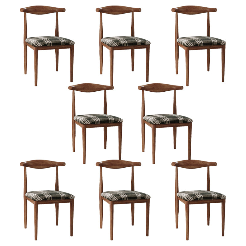Chaise d'appoint scandinave à dossier ouvert, chaise de salle à manger rembourrée en métal pour la maison