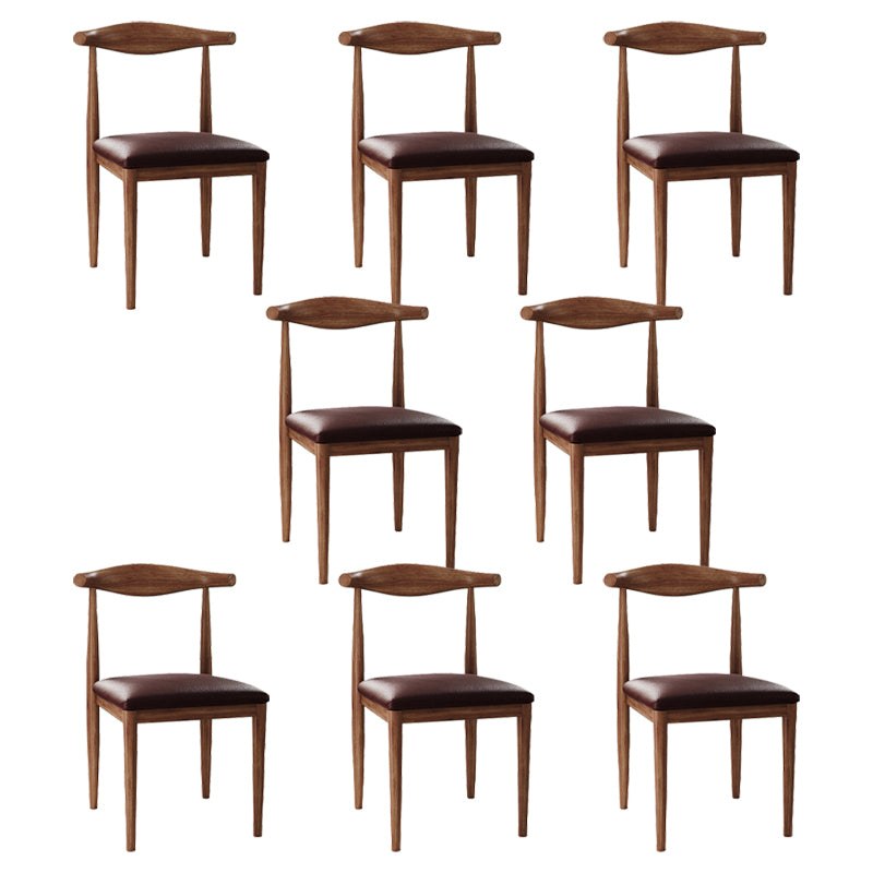 Chaise d'appoint scandinave à dossier ouvert, chaise de salle à manger rembourrée en métal pour la maison