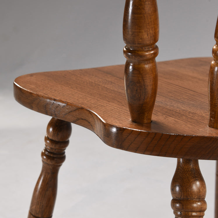 Country Solid Wood Square Dining Chair Slat Back Dining Side Armless Chair