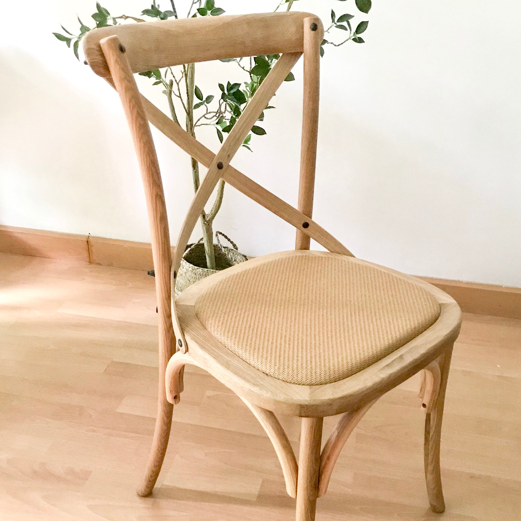 Chaise de salle à manger carrée de style country