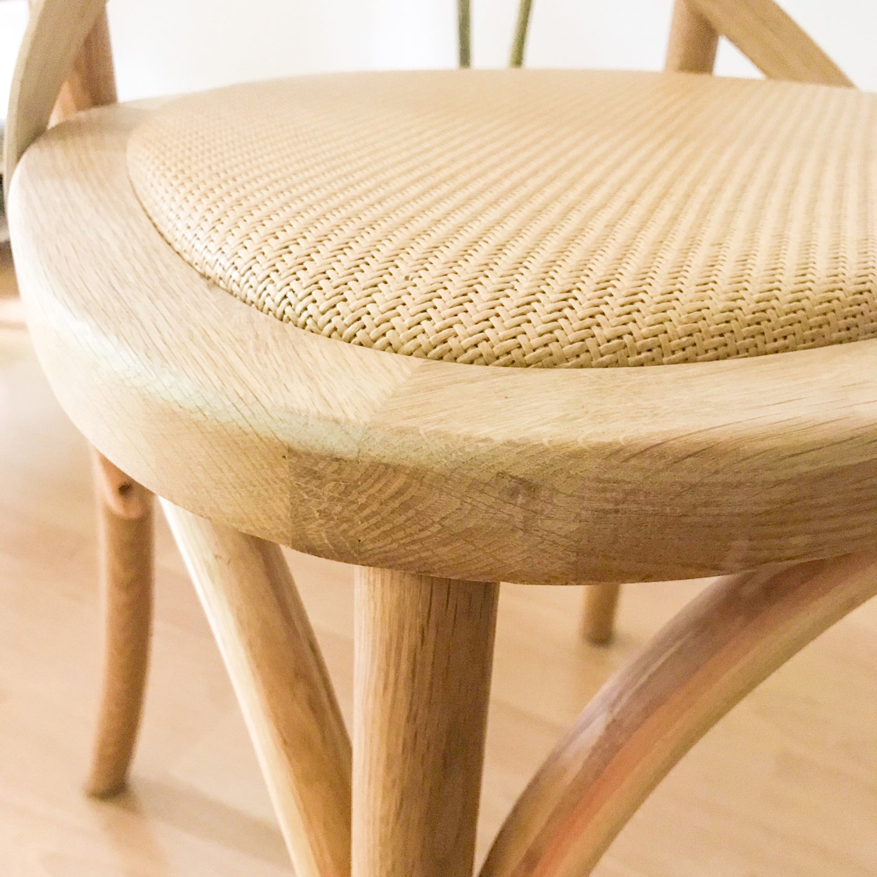 Chaise de salle à manger carrée de style country