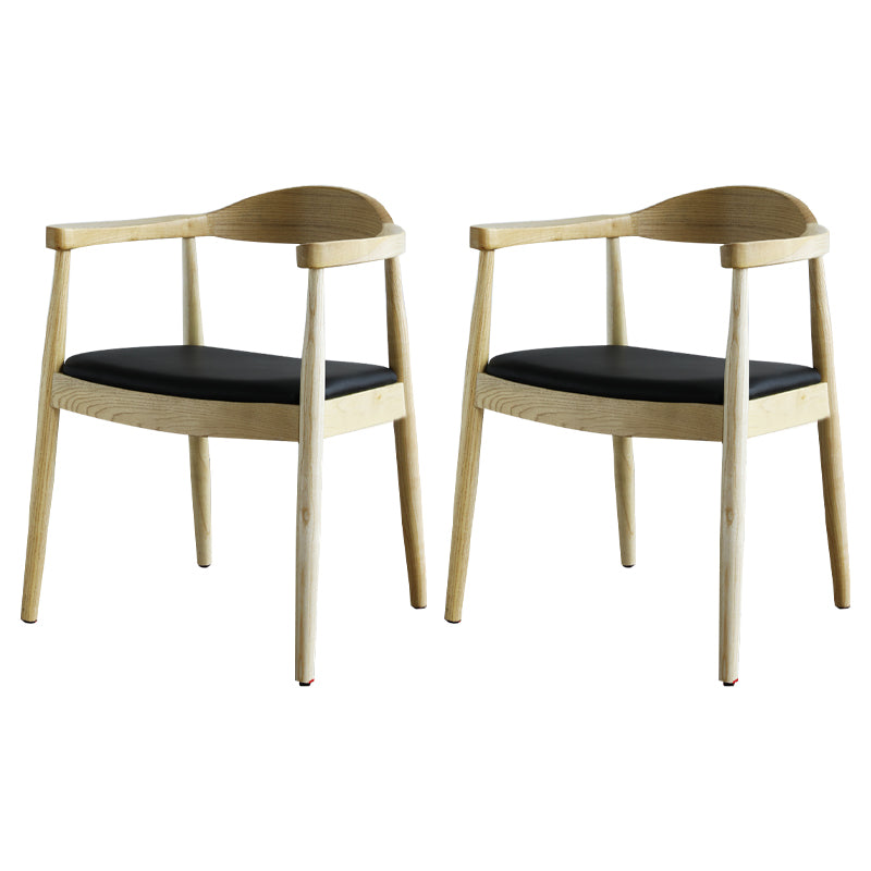 Scandinavian Style Wood Dining Side Chair Home Open Back Dining Side Chair with Arm