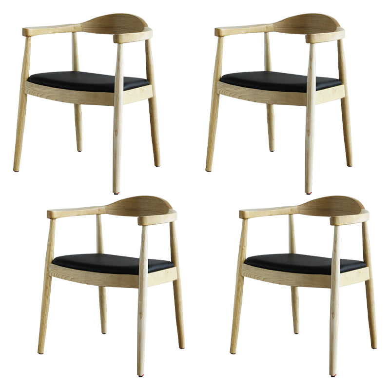 Scandinavian Style Wood Dining Side Chair Home Open Back Dining Side Chair with Arm