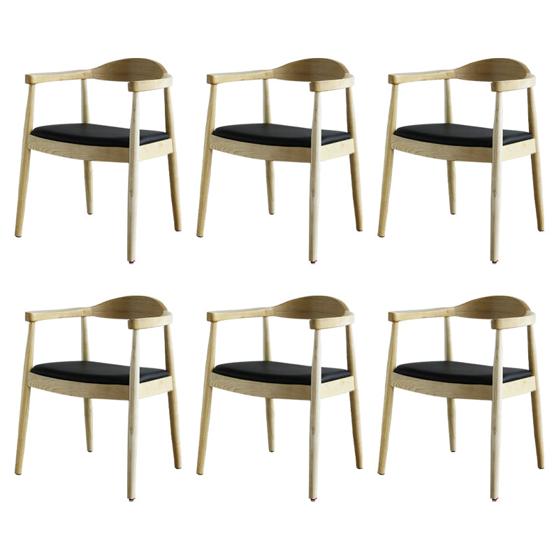 Scandinavian Style Wood Dining Side Chair Home Open Back Dining Side Chair with Arm