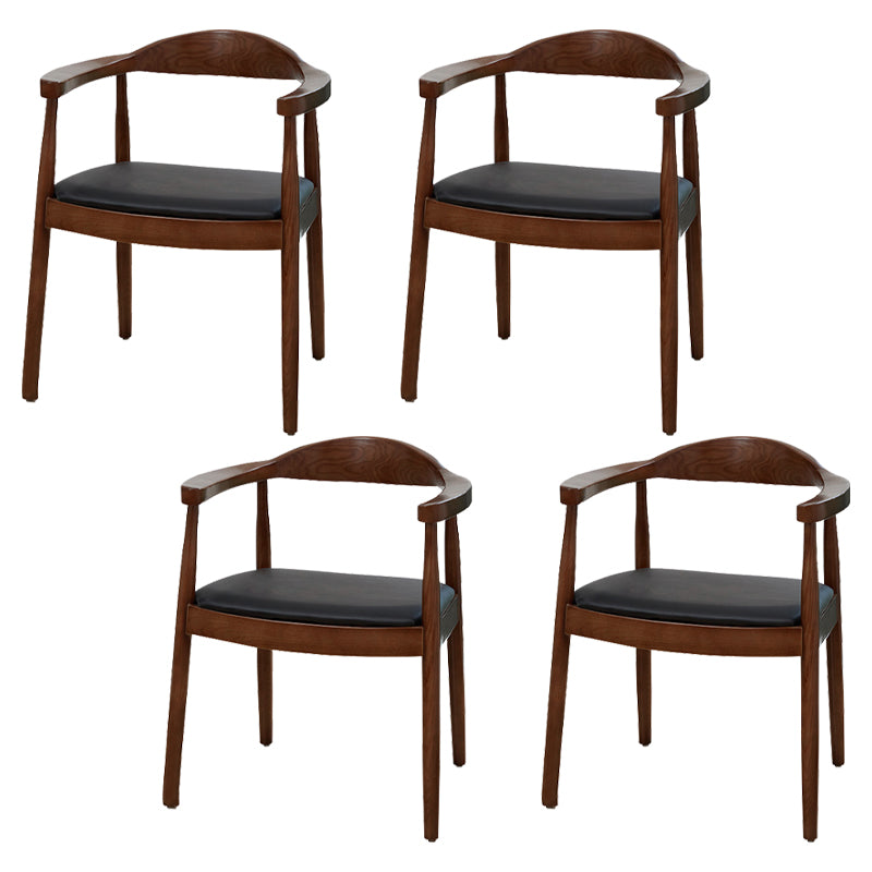 Scandinavian Style Wood Dining Side Chair Home Open Back Dining Side Chair with Arm