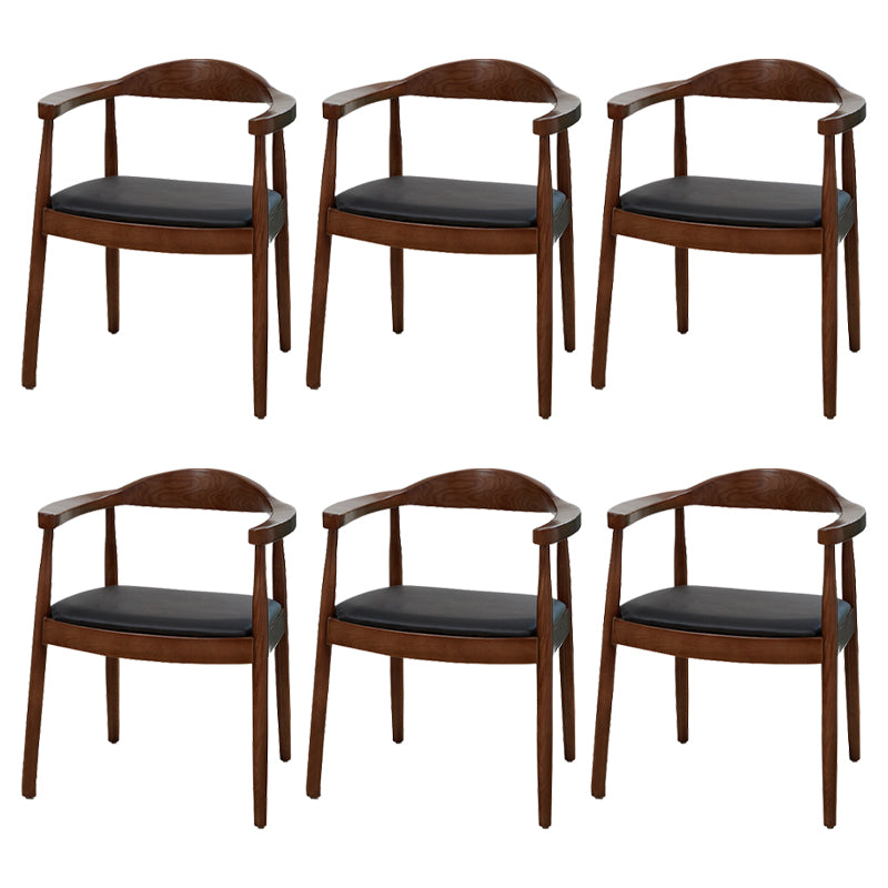 Scandinavian Style Wood Dining Side Chair Home Open Back Dining Side Chair with Arm