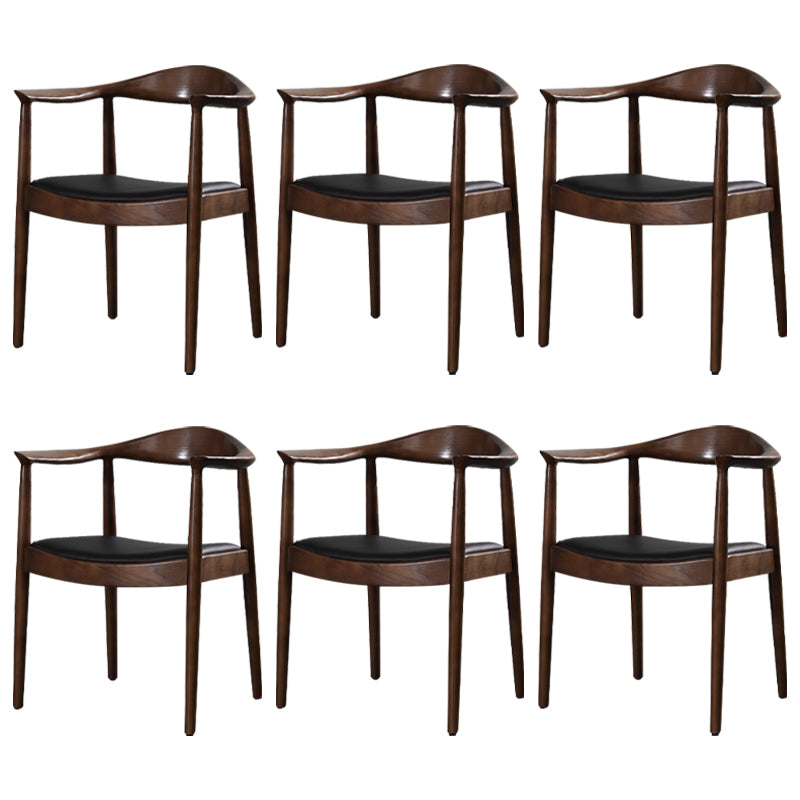 Scandinavian Style Wood Dining Side Chair Home Open Back Dining Side Chair with Arm