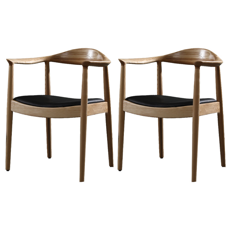 Scandinavian Style Wood Dining Side Chair Home Open Back Dining Side Chair with Arm