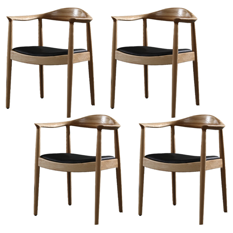 Scandinavian Style Wood Dining Side Chair Home Open Back Dining Side Chair with Arm
