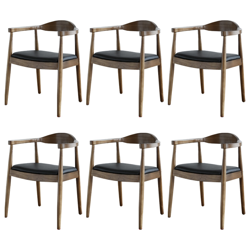 Scandinavian Style Wood Dining Side Chair Home Open Back Dining Side Chair with Arm