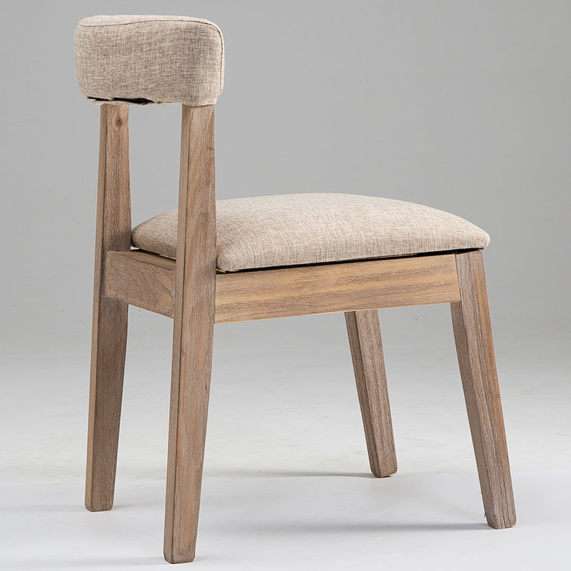 Country Style Solid Wood Dining Room Chair Armless Open Back Dining Side Chair for Home Use