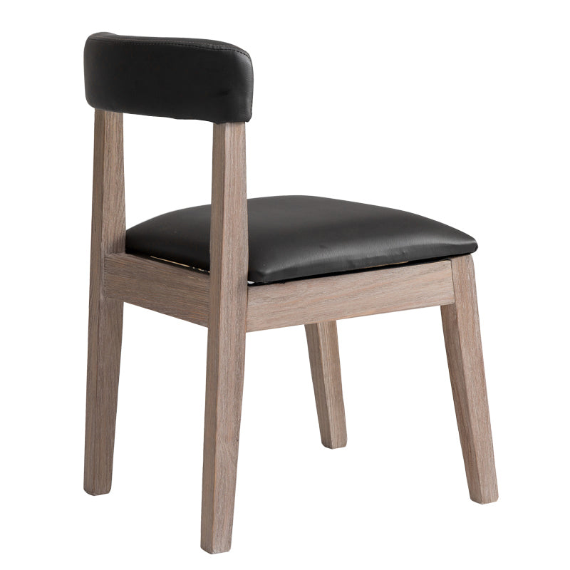 Country Style Solid Wood Dining Room Chair Armless Open Back Dining Side Chair for Home Use