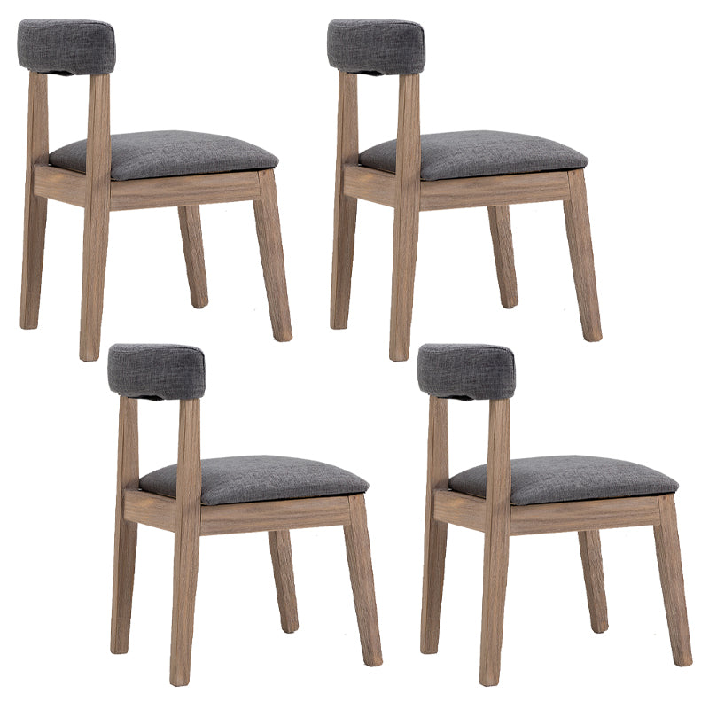 Country Style Solid Wood Dining Room Chair Armless Open Back Dining Side Chair for Home Use