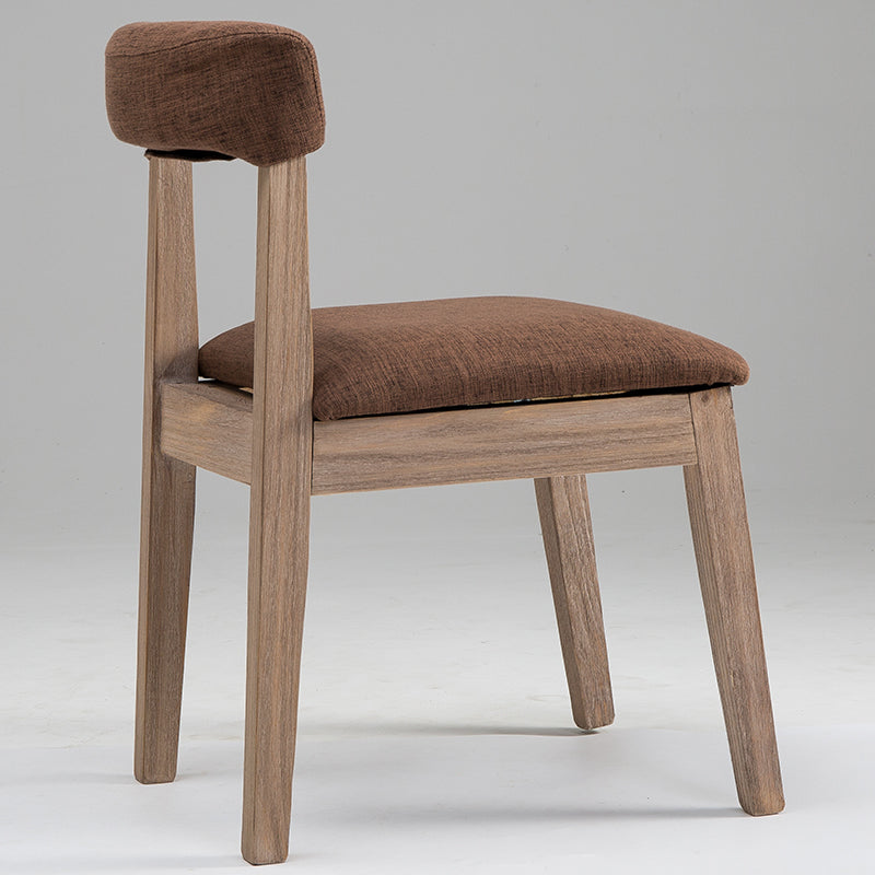 Country Style Solid Wood Dining Room Chair Armless Open Back Dining Side Chair for Home Use