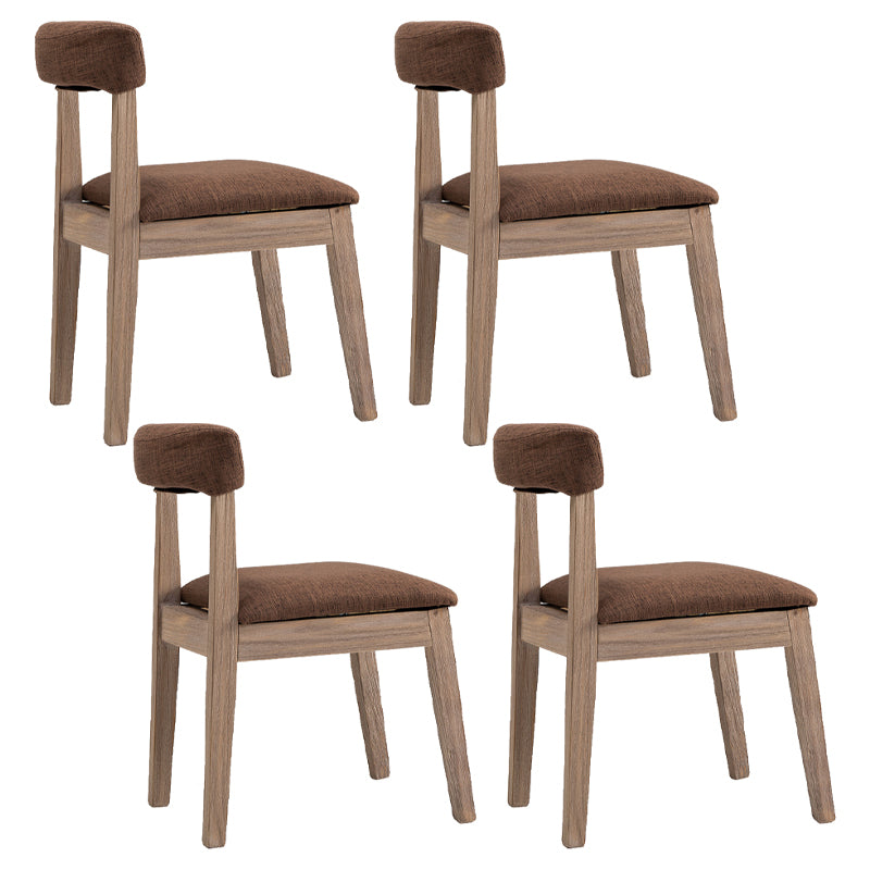 Country Style Solid Wood Dining Room Chair Armless Open Back Dining Side Chair for Home Use