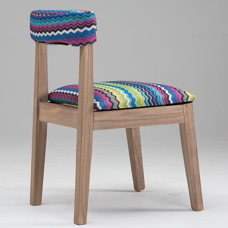 Country Style Solid Wood Dining Room Chair Armless Open Back Dining Side Chair for Home Use