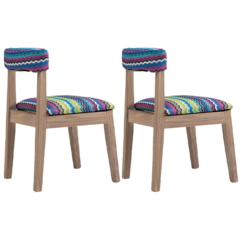 Country Style Solid Wood Dining Room Chair Armless Open Back Dining Side Chair for Home Use