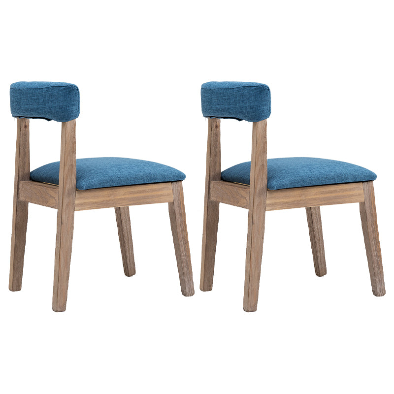 Country Style Solid Wood Dining Room Chair Armless Open Back Dining Side Chair for Home Use