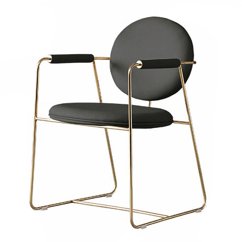 Nordic Cushioned Dining Chair 33"H King Louis Back Side Chair with Metal Base for Restaurant