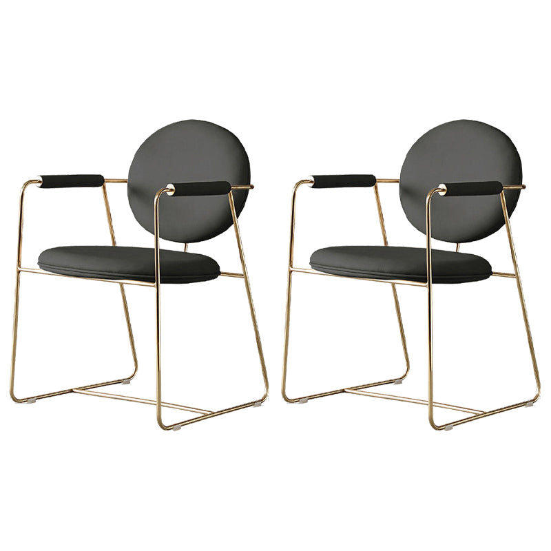 Nordic Cushioned Dining Chair 33"H King Louis Back Side Chair with Metal Base for Restaurant