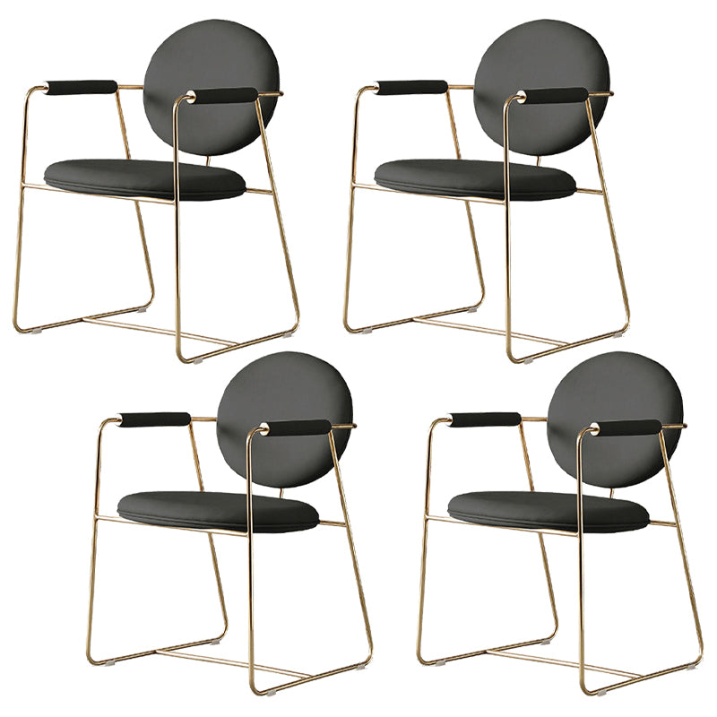 Nordic Cushioned Dining Chair 33"H King Louis Back Side Chair with Metal Base for Restaurant