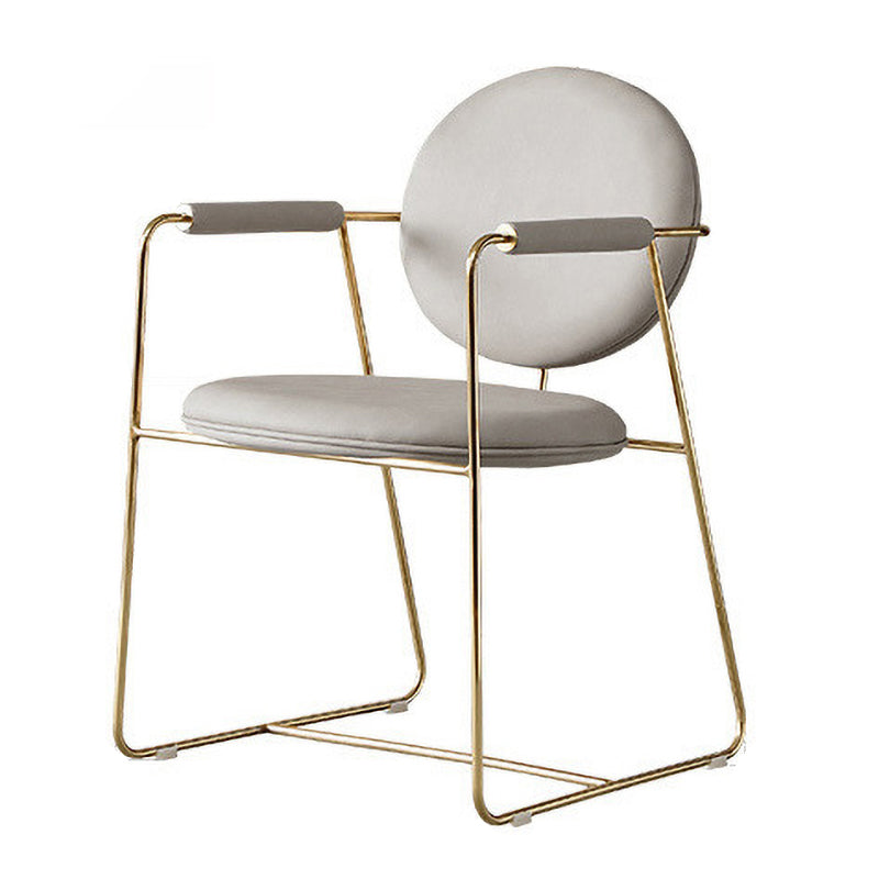 Nordic Cushioned Dining Chair 33"H King Louis Back Side Chair with Metal Base for Restaurant