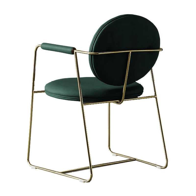 Nordic Cushioned Dining Chair 33"H King Louis Back Side Chair with Metal Base for Restaurant