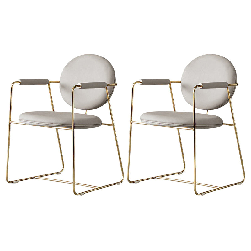 Nordic Cushioned Dining Chair 33"H King Louis Back Side Chair with Metal Base for Restaurant