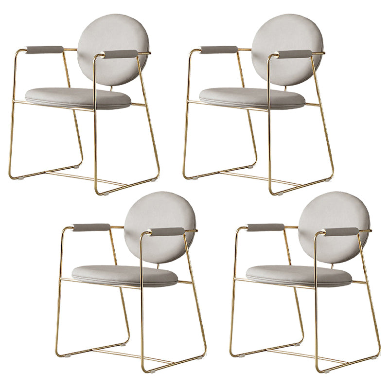 Nordic Cushioned Dining Chair 33"H King Louis Back Side Chair with Metal Base for Restaurant