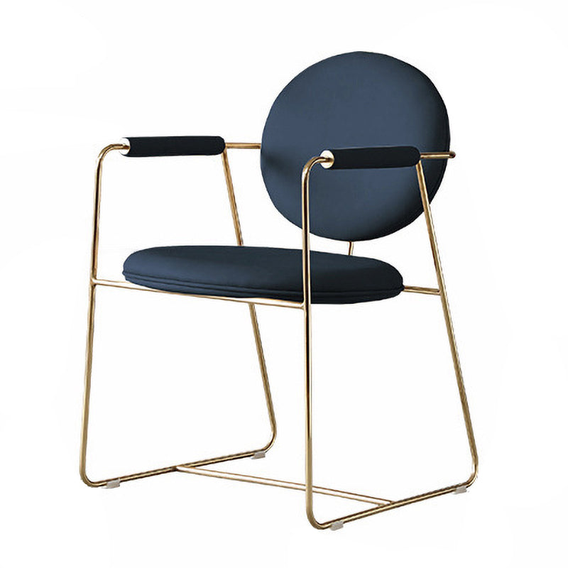 Nordic Cushioned Dining Chair 33"H King Louis Back Side Chair with Metal Base for Restaurant