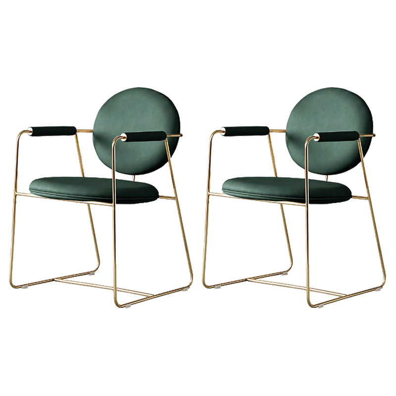 Nordic Cushioned Dining Chair 33"H King Louis Back Side Chair with Metal Base for Restaurant