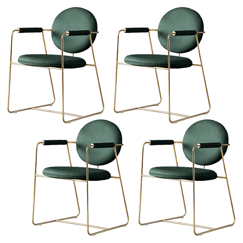 Nordic Cushioned Dining Chair 33"H King Louis Back Side Chair with Metal Base for Restaurant