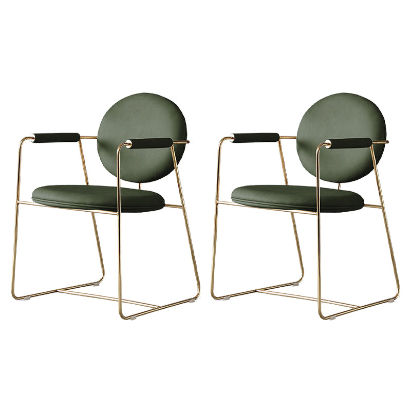 Nordic Cushioned Dining Chair 33"H King Louis Back Side Chair with Metal Base for Restaurant
