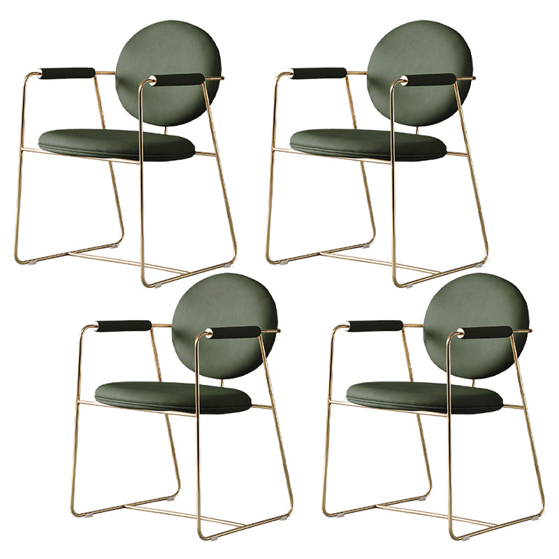Nordic Cushioned Dining Chair 33"H King Louis Back Side Chair with Metal Base for Restaurant