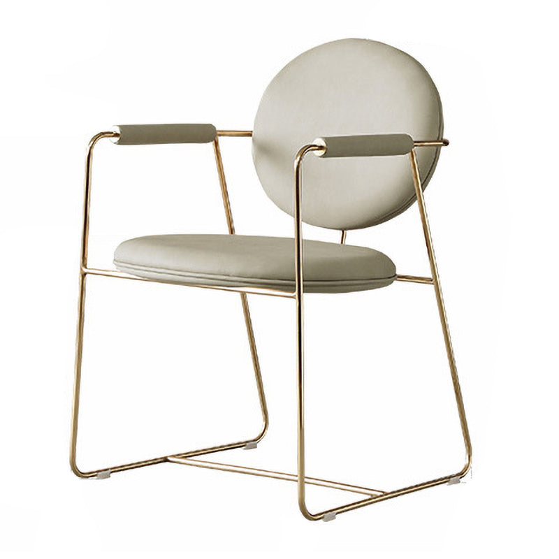 Nordic Cushioned Dining Chair 33"H King Louis Back Side Chair with Metal Base for Restaurant