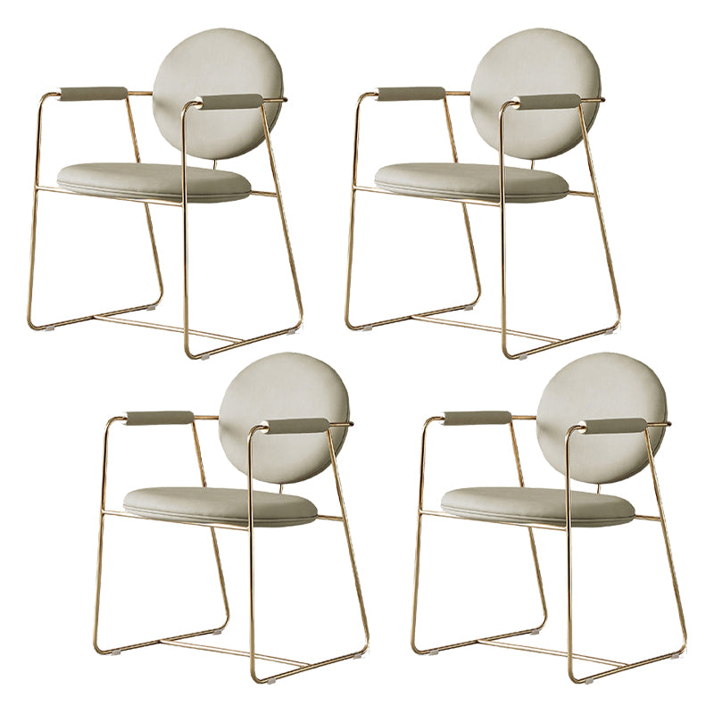 Nordic Cushioned Dining Chair 33"H King Louis Back Side Chair with Metal Base for Restaurant