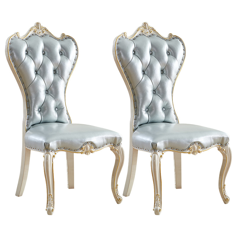 Chaise d'appoint en cuir de bouleau de style européen, chaise de salle à manger Parsons de couleur claire