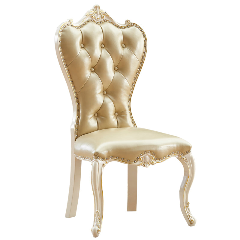 Chaise d'appoint en cuir de bouleau de style européen, chaise de salle à manger Parsons de couleur claire
